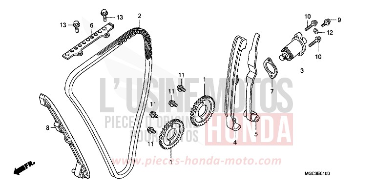 NOCKENWELLENKETTE/SPANNVORRICHTUNG von CB1100 ABS PEARL MILKEY WHITE (NH162) von 2013